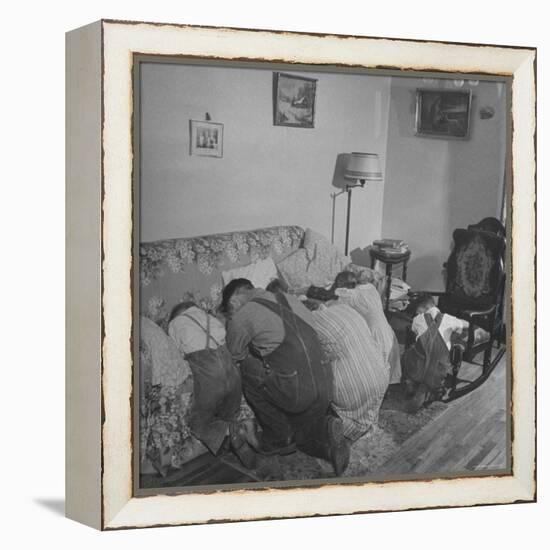 Charles C. Todd and His Family, Praying in the Morning Before Breakfast-Wallace Kirkland-Framed Premier Image Canvas