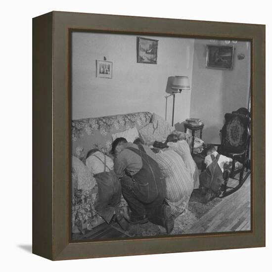 Charles C. Todd and His Family, Praying in the Morning Before Breakfast-Wallace Kirkland-Framed Premier Image Canvas