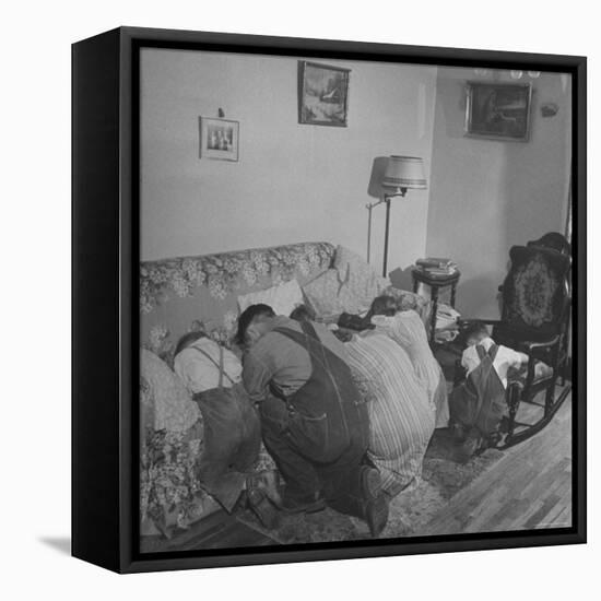 Charles C. Todd and His Family, Praying in the Morning Before Breakfast-Wallace Kirkland-Framed Premier Image Canvas