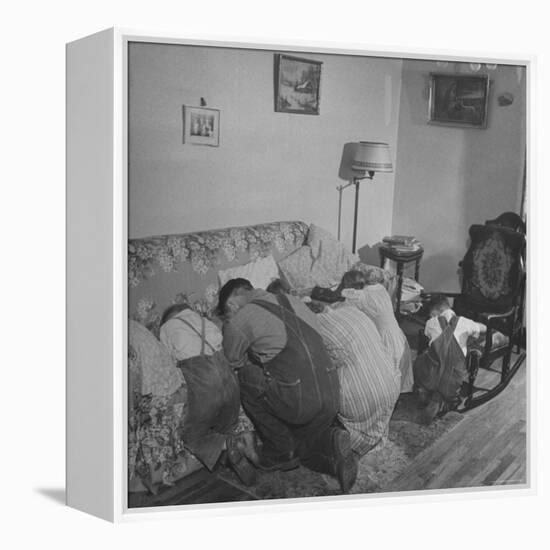 Charles C. Todd and His Family, Praying in the Morning Before Breakfast-Wallace Kirkland-Framed Premier Image Canvas