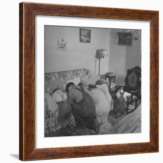 Charles C. Todd and His Family, Praying in the Morning Before Breakfast-Wallace Kirkland-Framed Photographic Print