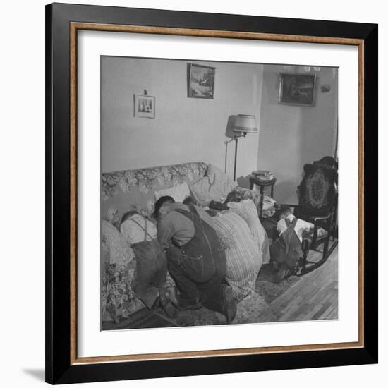 Charles C. Todd and His Family, Praying in the Morning Before Breakfast-Wallace Kirkland-Framed Photographic Print