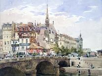 Saint-Michel Bridge, Paris, C1822-1878-Charles Claude Pyne-Giclee Print