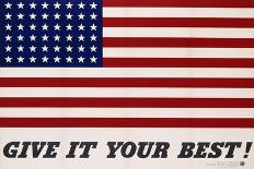 Give It Your Best! - 1942 USA Flag-Charles Coiner-Premier Image Canvas