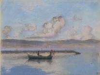 Marine: Boat Green in the Foreground with Two Figures-Charles Cottet-Framed Giclee Print