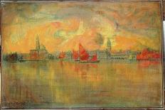 View of Venice from the Sea, C1896-Charles Cottet-Framed Giclee Print