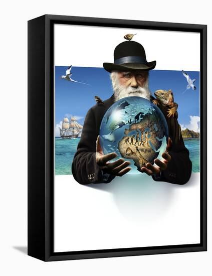 Charles Darwin, British Naturalist-SMETEK-Framed Premier Image Canvas