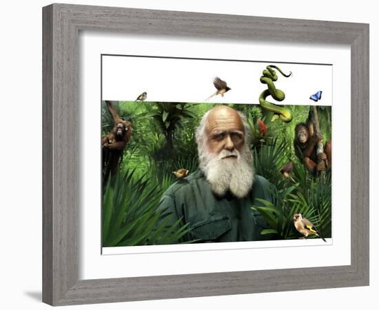 Charles Darwin, British Naturalist-SMETEK-Framed Photographic Print