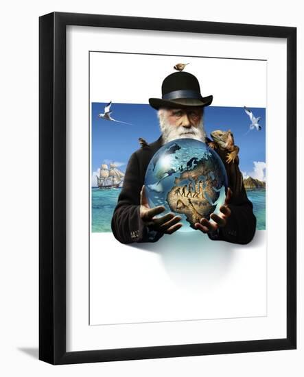 Charles Darwin, British Naturalist-SMETEK-Framed Photographic Print