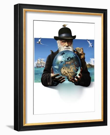 Charles Darwin, British Naturalist-SMETEK-Framed Photographic Print