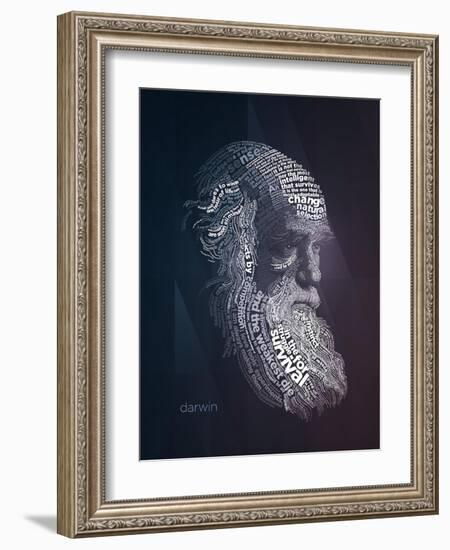 Charles Darwin Typography Quotes-Lynx Art Collection-Framed Art Print