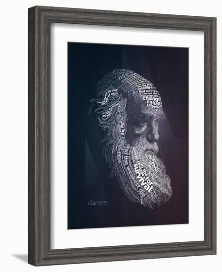 Charles Darwin Typography Quotes-Lynx Art Collection-Framed Art Print