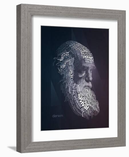 Charles Darwin Typography Quotes-Lynx Art Collection-Framed Art Print