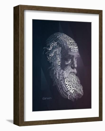 Charles Darwin Typography Quotes-Lynx Art Collection-Framed Art Print