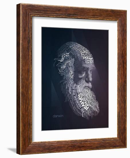 Charles Darwin Typography Quotes-Lynx Art Collection-Framed Art Print