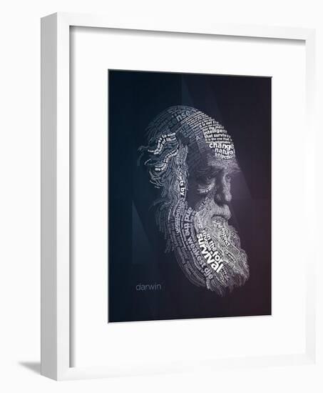 Charles Darwin Typography Quotes-Lynx Art Collection-Framed Art Print