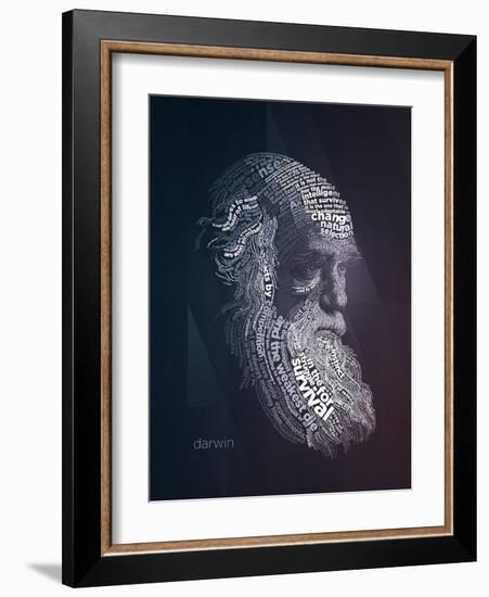 Charles Darwin Typography Quotes-Lynx Art Collection-Framed Art Print