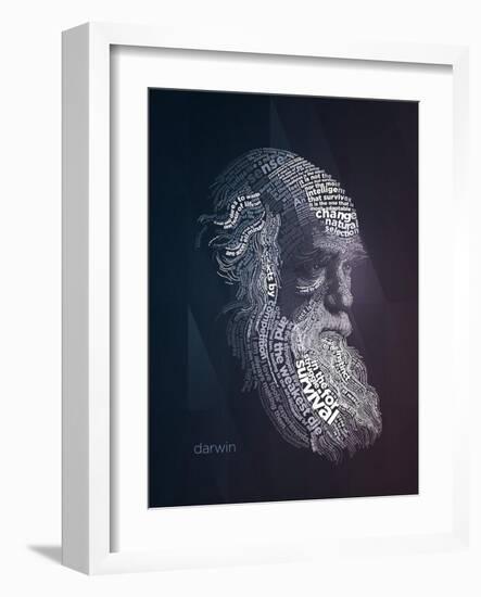 Charles Darwin Typography Quotes-Lynx Art Collection-Framed Art Print