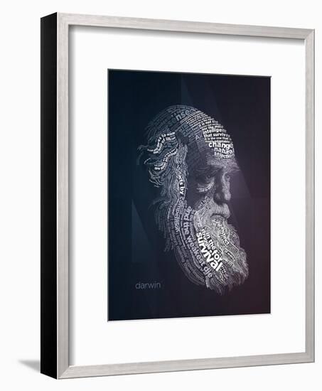 Charles Darwin Typography Quotes-Lynx Art Collection-Framed Art Print