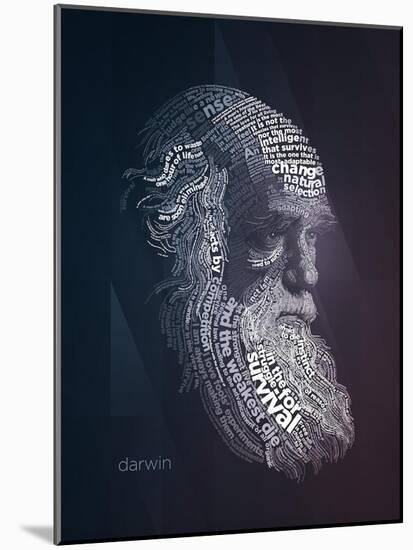 Charles Darwin Typography Quotes-Lynx Art Collection-Mounted Art Print