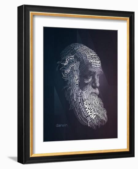 Charles Darwin Typography Quotes-Lynx Art Collection-Framed Art Print