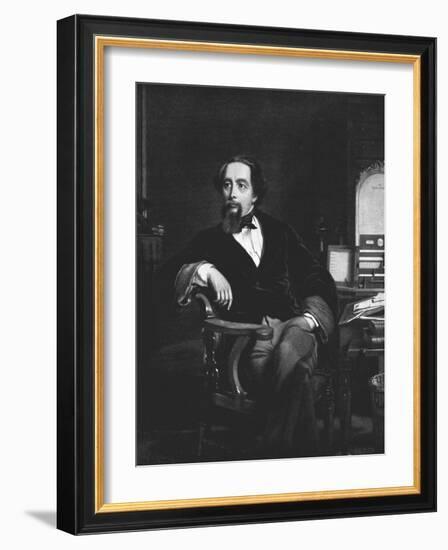 'Charles Dickens (1812-1870)', 1859, (1912)-William Powell Frith-Framed Giclee Print