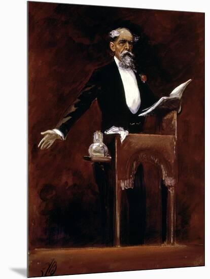 Charles Dickens (1812-70)-James Bacon-Mounted Giclee Print