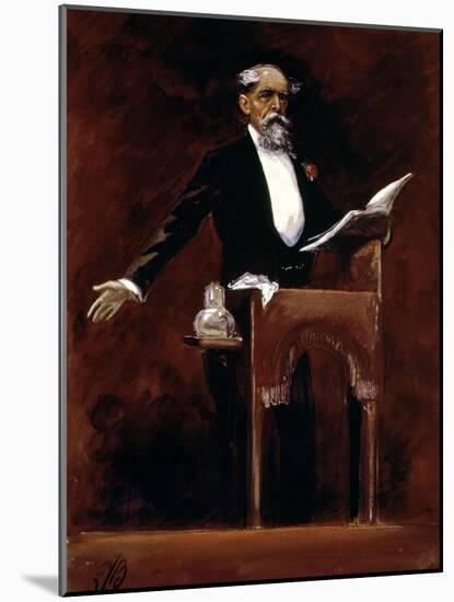 Charles Dickens (1812-70)-James Bacon-Mounted Premium Giclee Print