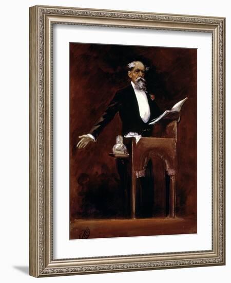 Charles Dickens (1812-70)-James Bacon-Framed Giclee Print