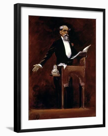 Charles Dickens (1812-70)-James Bacon-Framed Giclee Print