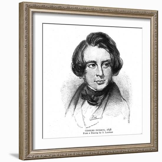 Charles Dickens, 1838-S Lawrence-Framed Giclee Print