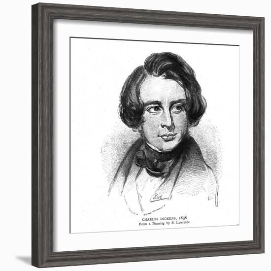 Charles Dickens, 1838-S Lawrence-Framed Giclee Print