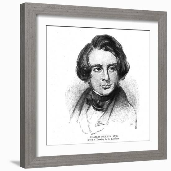 Charles Dickens, 1838-S Lawrence-Framed Giclee Print