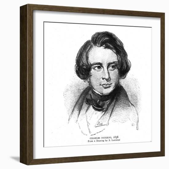 Charles Dickens, 1838-S Lawrence-Framed Giclee Print