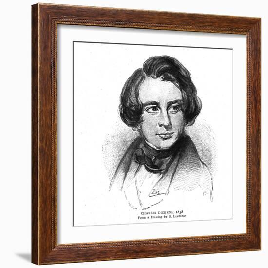 Charles Dickens, 1838-S Lawrence-Framed Giclee Print