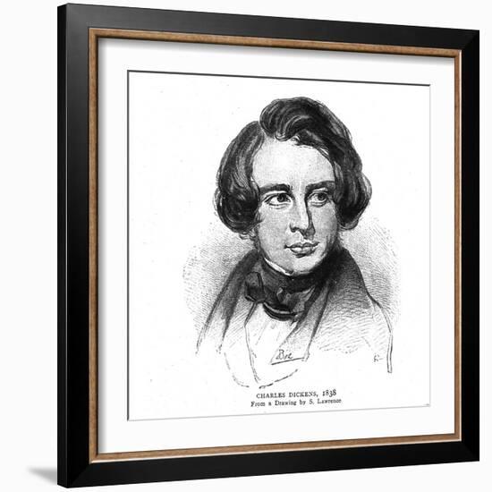 Charles Dickens, 1838-S Lawrence-Framed Giclee Print