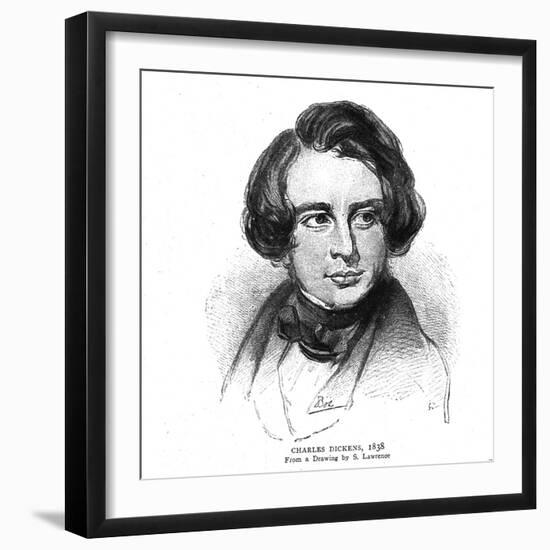 Charles Dickens, 1838-S Lawrence-Framed Giclee Print