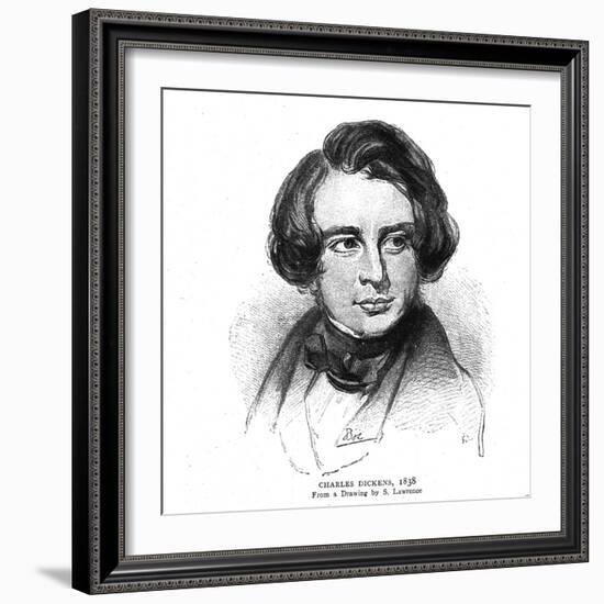 Charles Dickens, 1838-S Lawrence-Framed Giclee Print