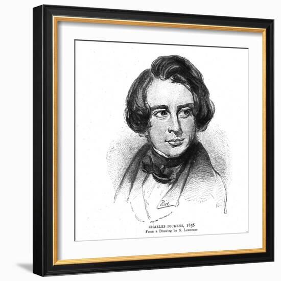 Charles Dickens, 1838-S Lawrence-Framed Giclee Print