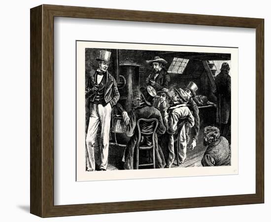 Charles Dickens American Notes 1842 in the Cabin of the Canal Boat-null-Framed Giclee Print