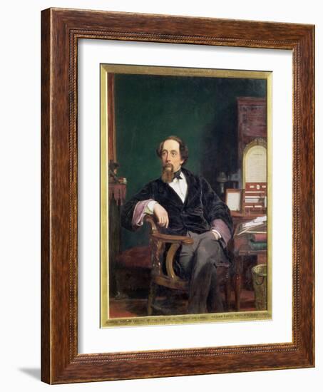 Charles Dickens, English novelist, 19th century-William Powell Frith-Framed Giclee Print