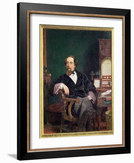 Charles Dickens, English novelist, 19th century-William Powell Frith-Framed Giclee Print