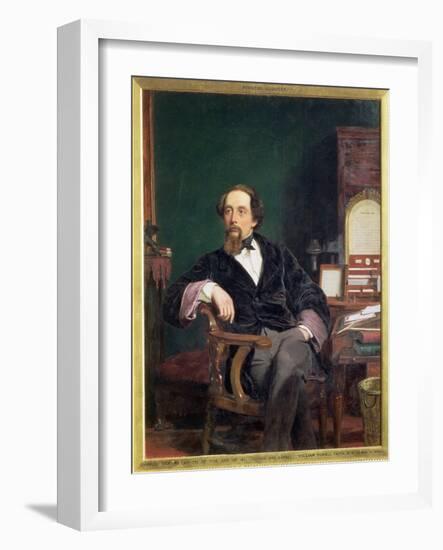 Charles Dickens, English novelist, 19th century-William Powell Frith-Framed Giclee Print