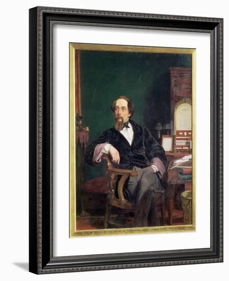 Charles Dickens, English novelist, 19th century-William Powell Frith-Framed Giclee Print