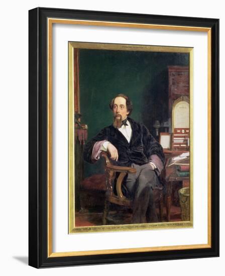 Charles Dickens, English novelist, 19th century-William Powell Frith-Framed Giclee Print