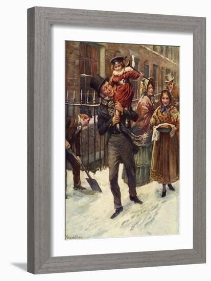 Charles Dickens 's 'A Christmas Carol'-Harold Copping-Framed Giclee Print