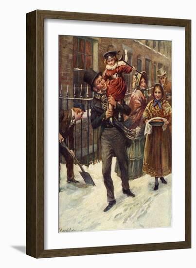 Charles Dickens 's 'A Christmas Carol'-Harold Copping-Framed Giclee Print