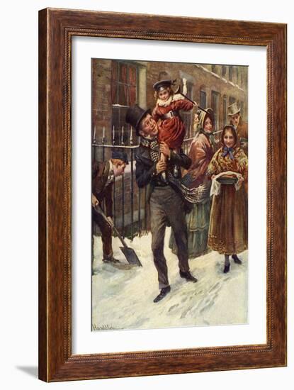 Charles Dickens 's 'A Christmas Carol'-Harold Copping-Framed Giclee Print