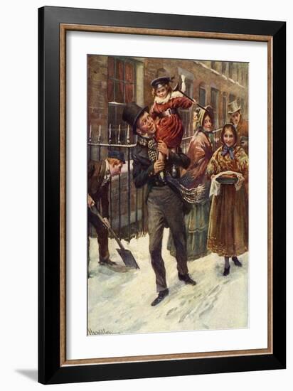 Charles Dickens 's 'A Christmas Carol'-Harold Copping-Framed Giclee Print