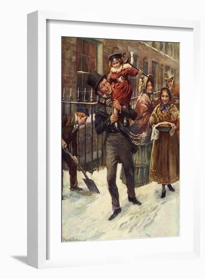 Charles Dickens 's 'A Christmas Carol'-Harold Copping-Framed Giclee Print